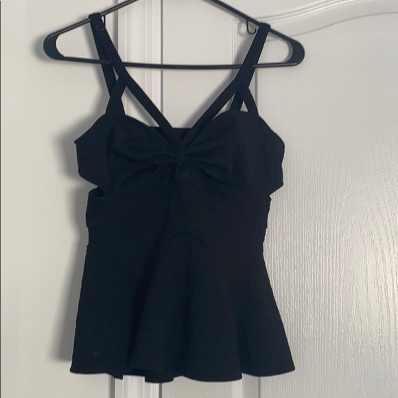 FREE PEOPLE CUT OUT PEPLUM TOP - Picture 2 of 8